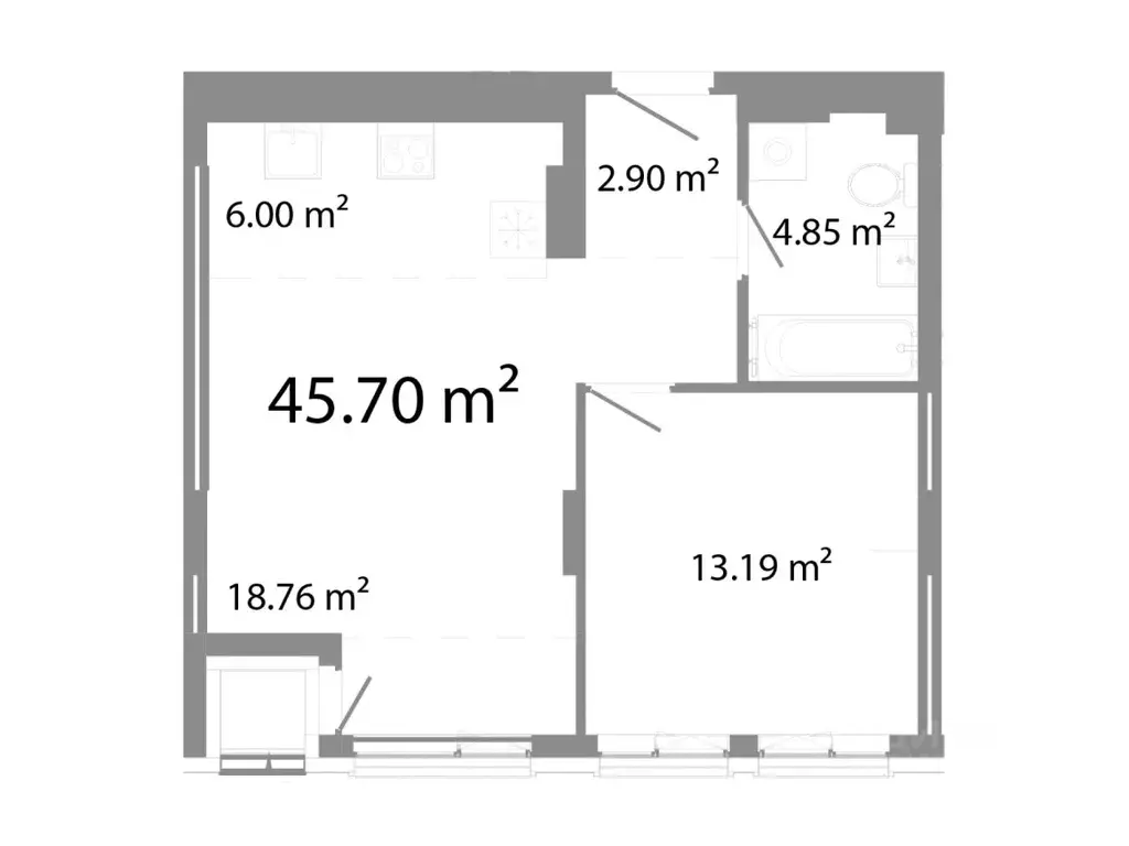 2-к кв. Челябинская область, Челябинск Никс Про на Лесопарковой жилой ... - Фото 1