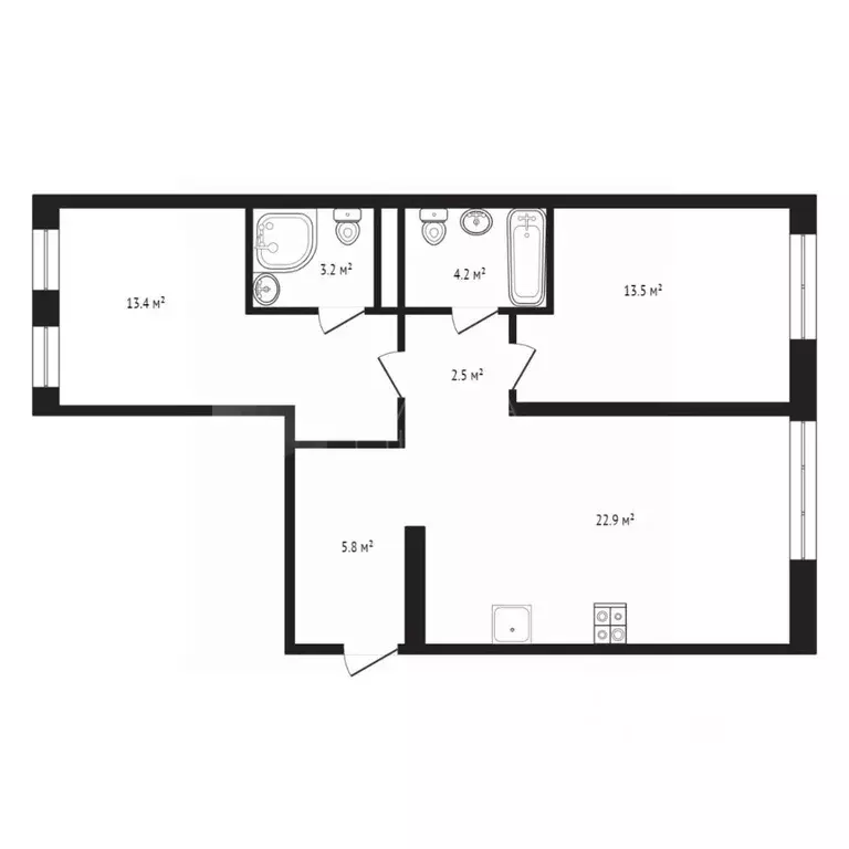 2-к кв. Тюменская область, Тюмень ул. Александра Звягина, 12 (65.45 м) - Фото 2