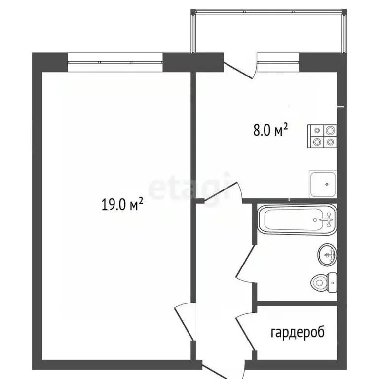 1-к кв. Московская область, Жуковский ул. Набережная Циолковского, 24 ... - Фото 2