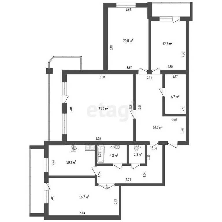 4-комнатная квартира: Северск, улица Курчатова, 36А (150 м) - Фото 1