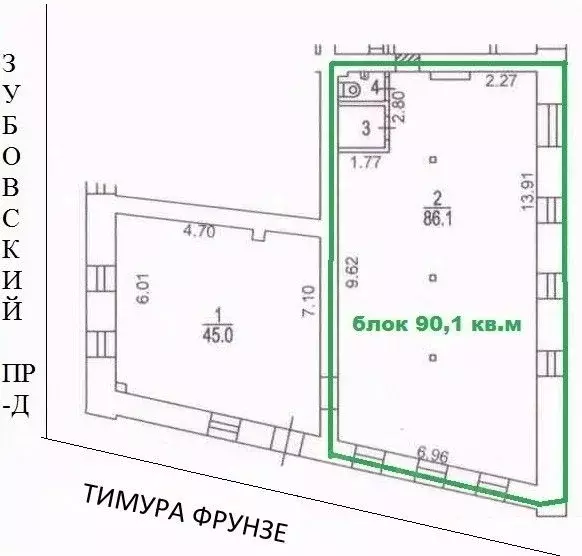 Помещение свободного назначения в Москва ул. Тимура Фрунзе, 22 (15 м) - Фото 1