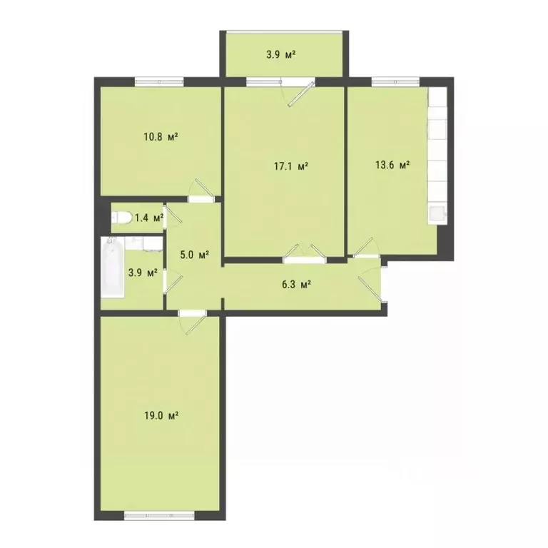 3-к кв. Омская область, Омск проезд 4-й Амурский, 15 (76.8 м) - Фото 1