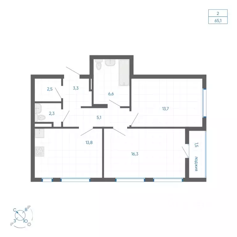 2-к кв. Свердловская область, Екатеринбург ул. Вильгельма де Геннина, ... - Фото 1