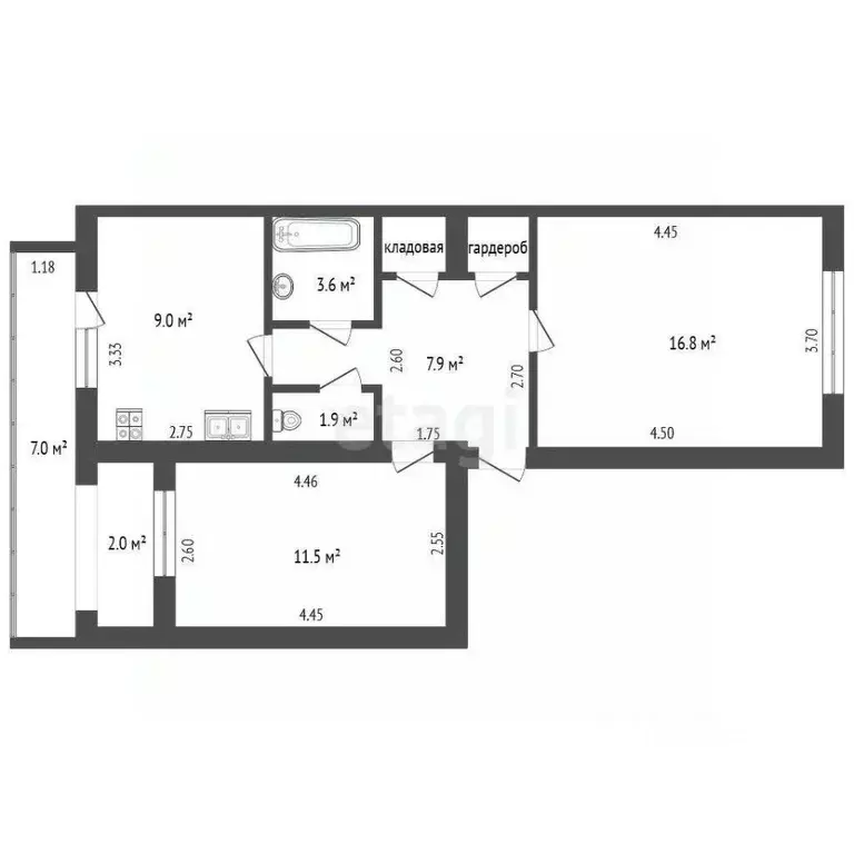 2-к кв. Крым, Феодосия ул. Челнокова, 98 (50.8 м) - Фото 2