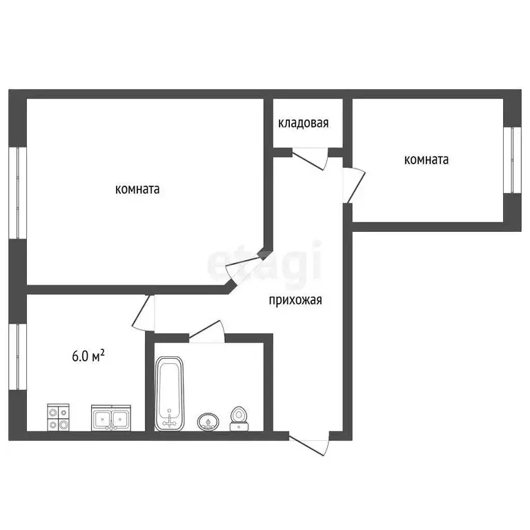 2-комнатная квартира: Севастополь, улица Репина, 34 (44.9 м) - Фото 1