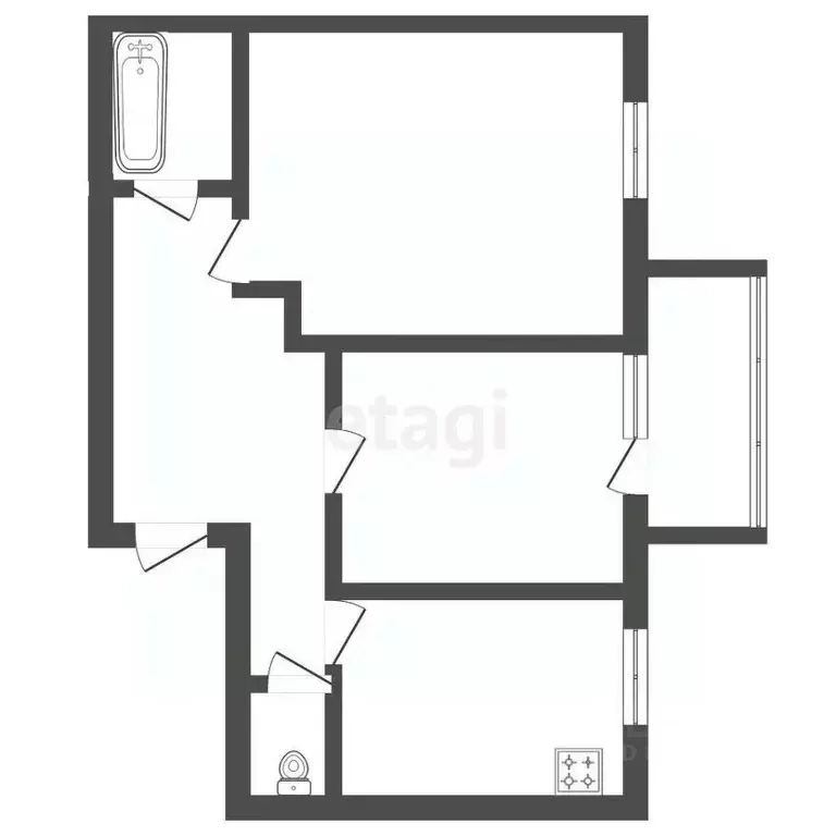 2-к кв. Карачаево-Черкесия, Черкесск ул. Свободы, 62/4 (54.4 м) - Фото 1