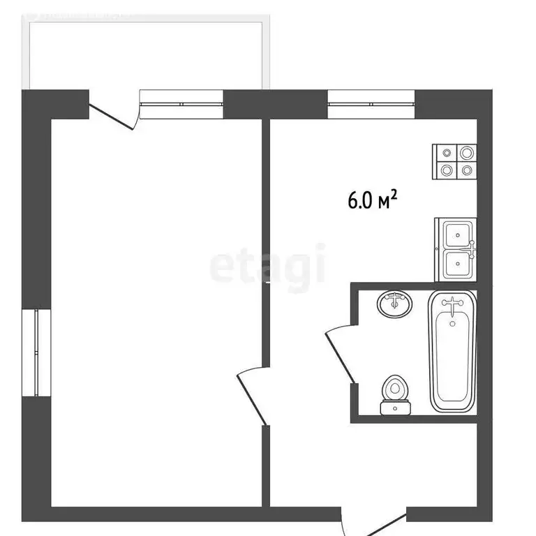 1-комнатная квартира: Орёл, Карачевская улица, 12/3 (31 м) - Фото 1