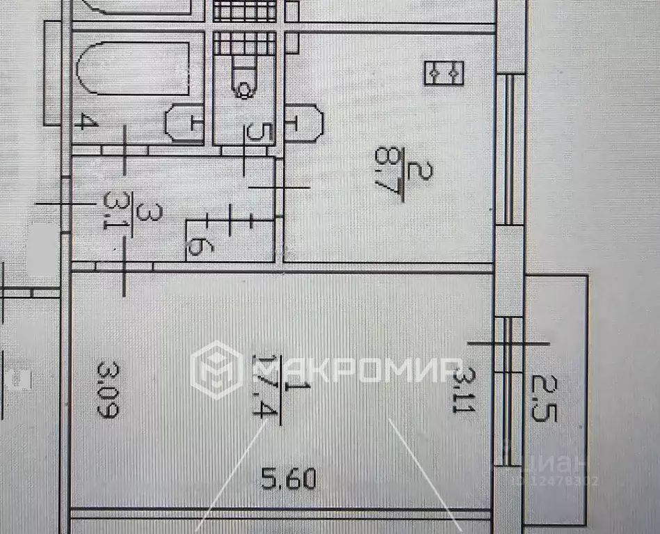 1-к кв. Санкт-Петербург ул. Джона Рида, 7К1 (33.6 м) - Фото 1