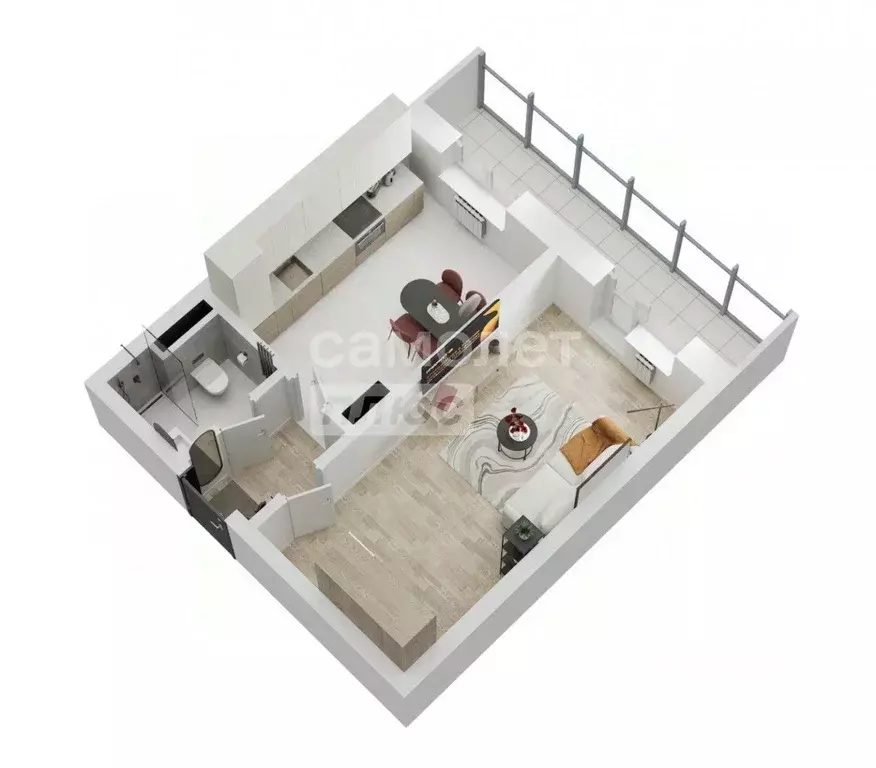 1-к кв. Пермский край, Пермь ул. Гашкова, 53к3 (33.95 м) - Фото 2