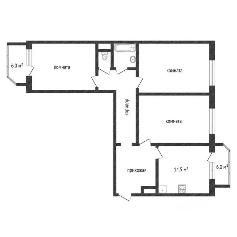 3-к кв. Тюменская область, Тюмень ул. Николая Семенова, 27 (90.2 м) - Фото 2