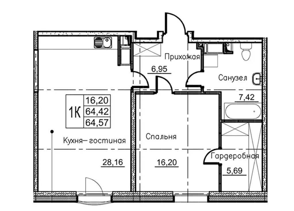 1-комнатная квартира: Санкт-Петербург, Гаванская улица, 7 (64.6 м) - Фото 0