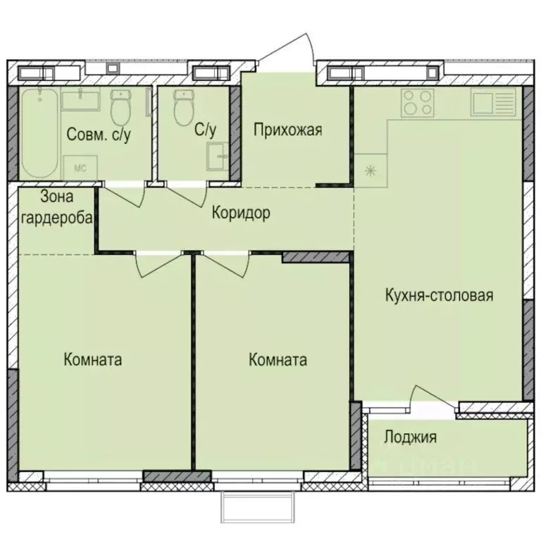 2-к кв. Удмуртия, Ижевск Автопроизводство жилрайон, Норвежский Лес ... - Фото 1