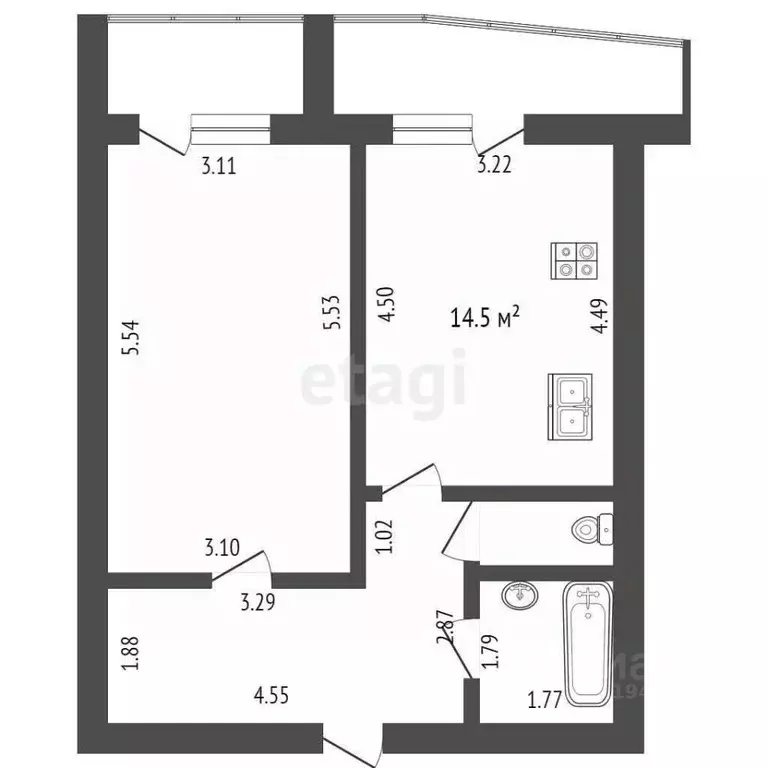 1-к кв. Мордовия, Саранск Коммунистическая ул., 23 (48.4 м) - Фото 1