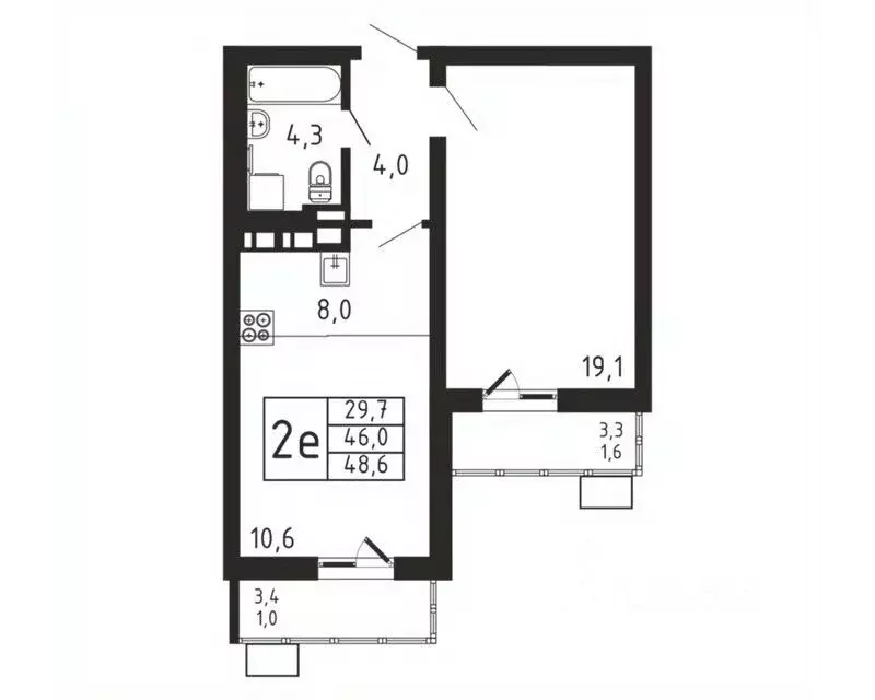 2-к кв. Московская область, Мытищи городской округ, д. Пирогово ... - Фото 1