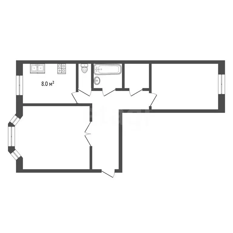 2-комнатная квартира: Новый Уренгой, Молодёжная улица, 7Г (58 м) - Фото 1