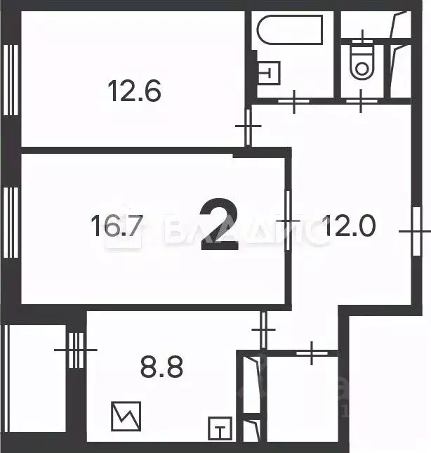 2-к кв. Москва Волгоградский просп., 97К3 (56.8 м) - Фото 2
