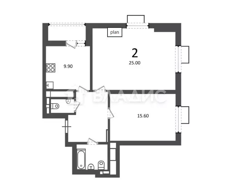 2-комнатная квартира: Москва, Никитинская улица, 5 (65.4 м) - Фото 1