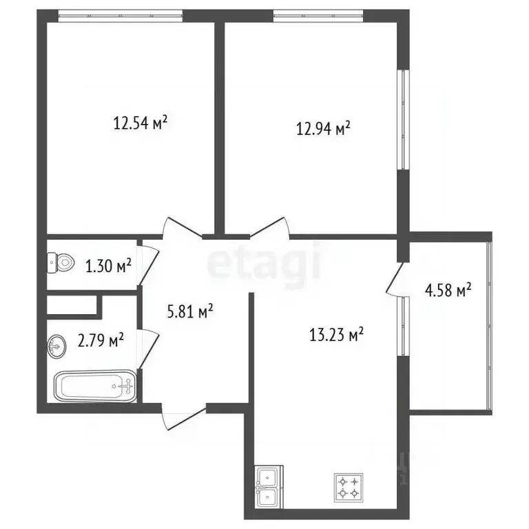 2-к кв. Санкт-Петербург просп. Уездный, 11 (48.6 м) - Фото 2