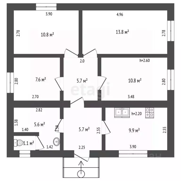 Дом в Крым, Сакский район, с. Кольцово ул. 70 лет Октября, 23 (71 м) - Фото 1