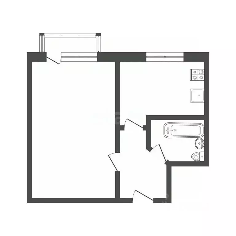 1-к кв. Севастополь ул. Дмитрия Ульянова, 16 (29.0 м) - Фото 2