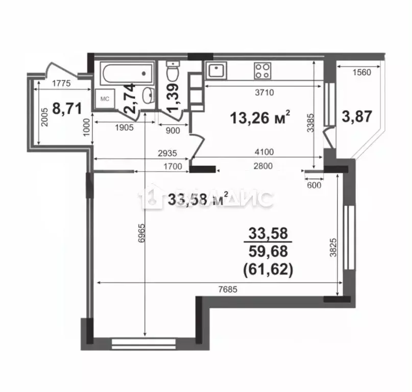 1-к кв. Владимирская область, Ковров ул. Сергея Лазо, 5 (61.6 м) - Фото 2