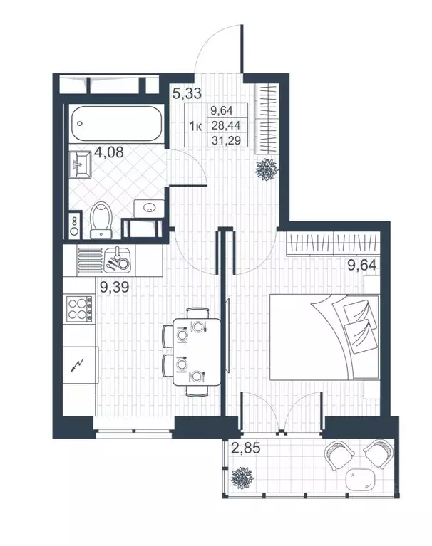 1-к кв. Ленинградская область, Коммунар г. Гатчинский муниципальный ... - Фото 1