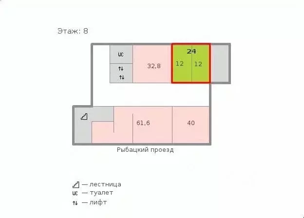 Офис в Санкт-Петербург 3-й Рыбацкий проезд, 3А (24 м) - Фото 1