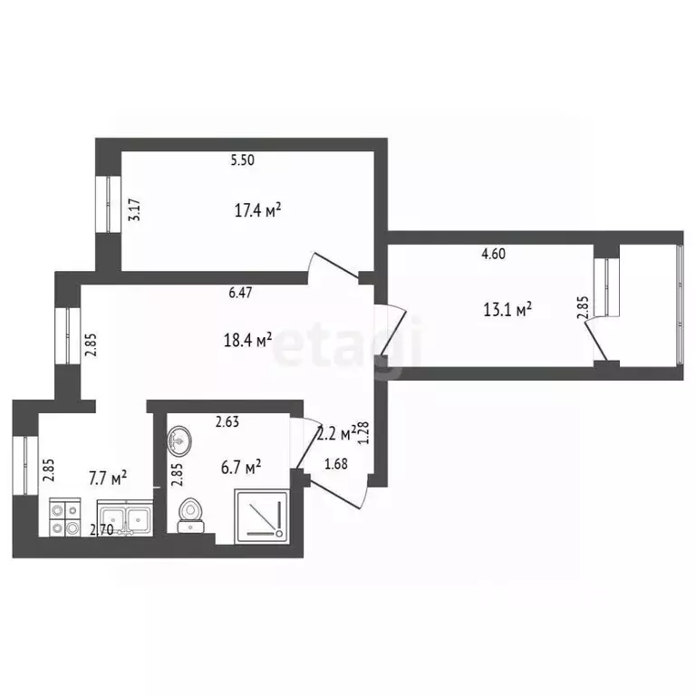 3-к кв. Ямало-Ненецкий АО, Новый Уренгой Советский мкр, 4/4 (65.5 м) - Фото 2