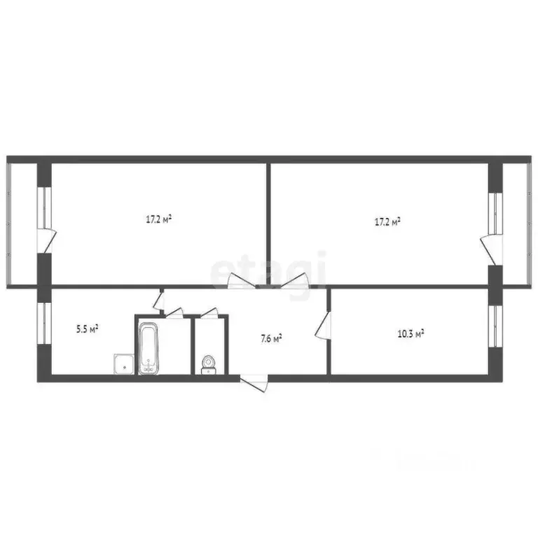 3-к кв. Красноярский край, Красноярск Медицинский пер., 2 (63.0 м) - Фото 2