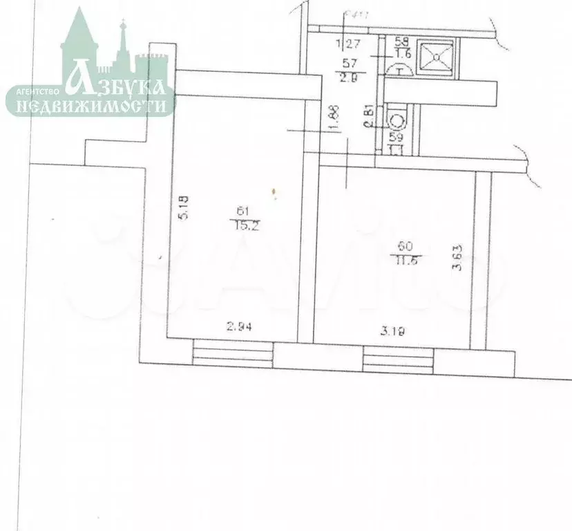2-к. квартира, 33 м, 1/9 эт. - Фото 0
