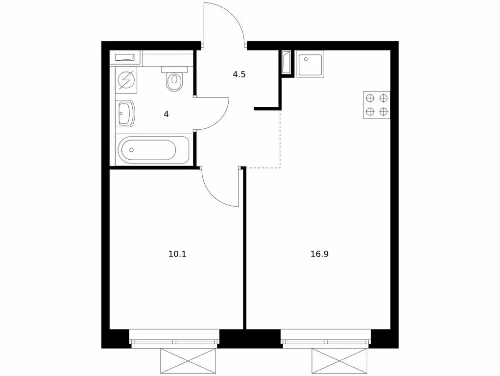 1-комнатная квартира: Боброво, ЖК Восточное Бутово (35.5 м) - Фото 0