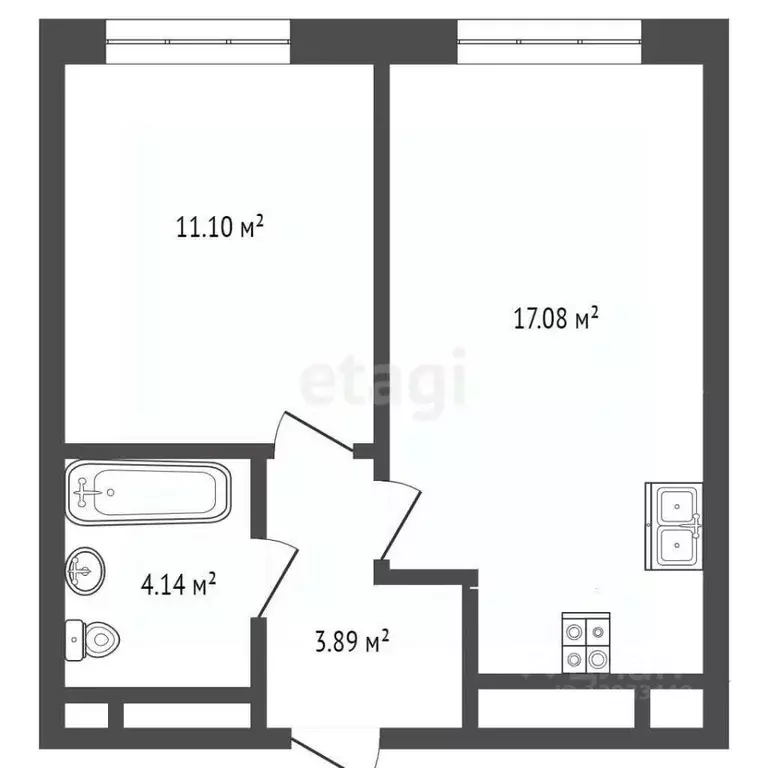 1-к кв. Тюменская область, Тюмень ул. Фармана Салманова, 17 (36.5 м) - Фото 1