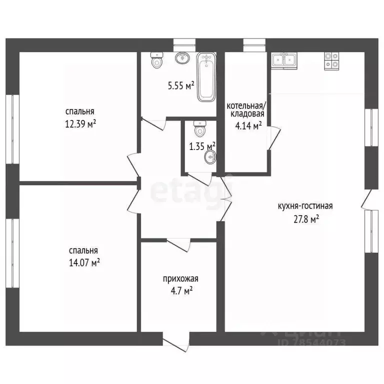 Дом в Оренбургская область, Оренбургский район, с. Благословенка ул. ... - Фото 2