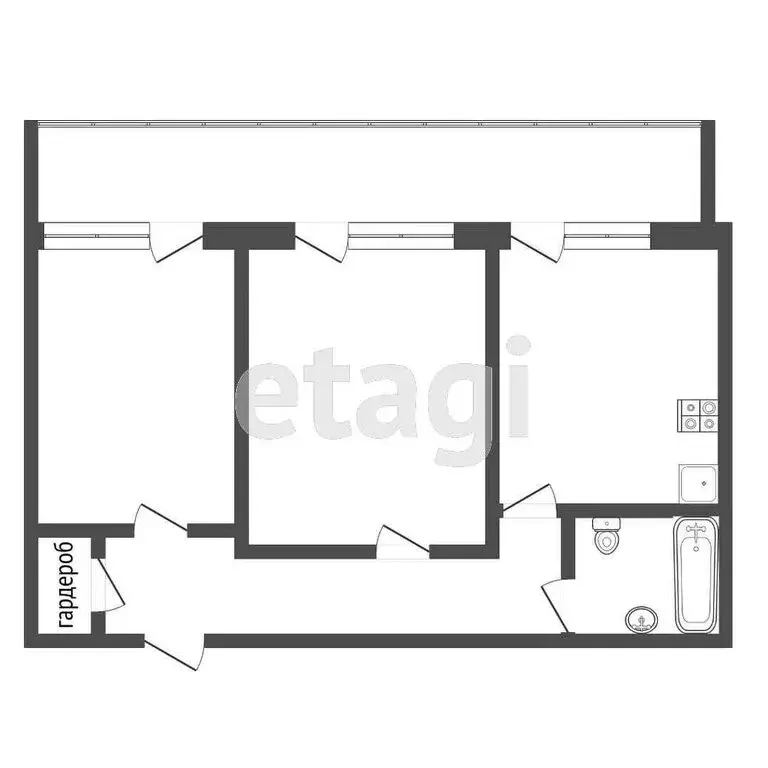 2-комнатная квартира: Севастополь, улица Вакуленчука, 53/7 (57 м) - Фото 0