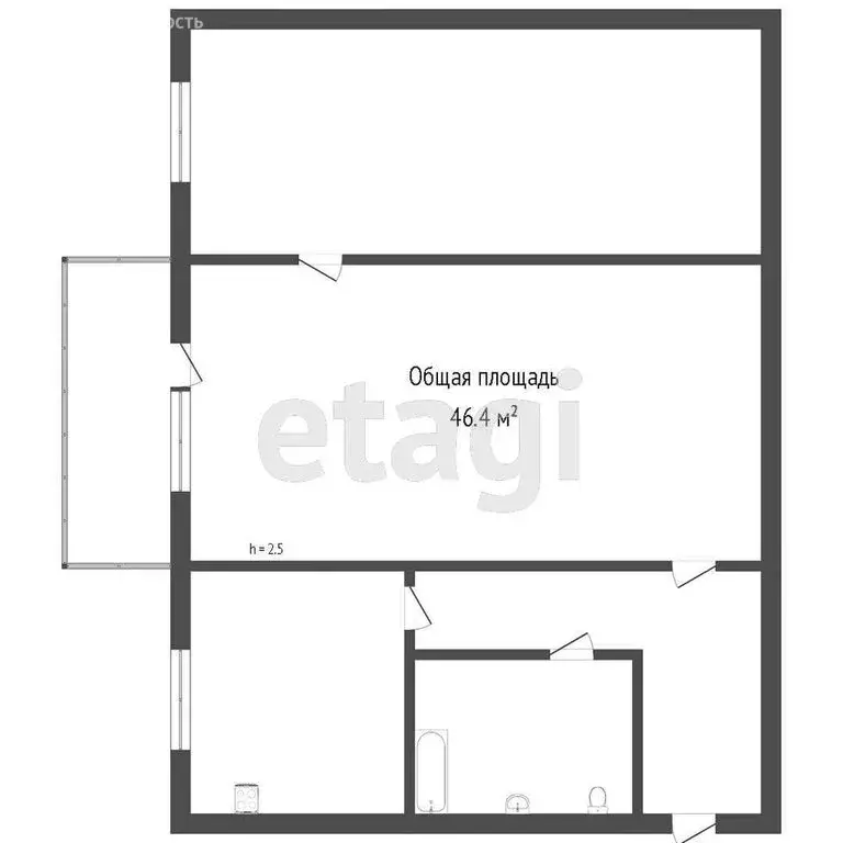 2-комнатная квартира: Томск, улица Беринга, 5 (45.8 м) - Фото 0