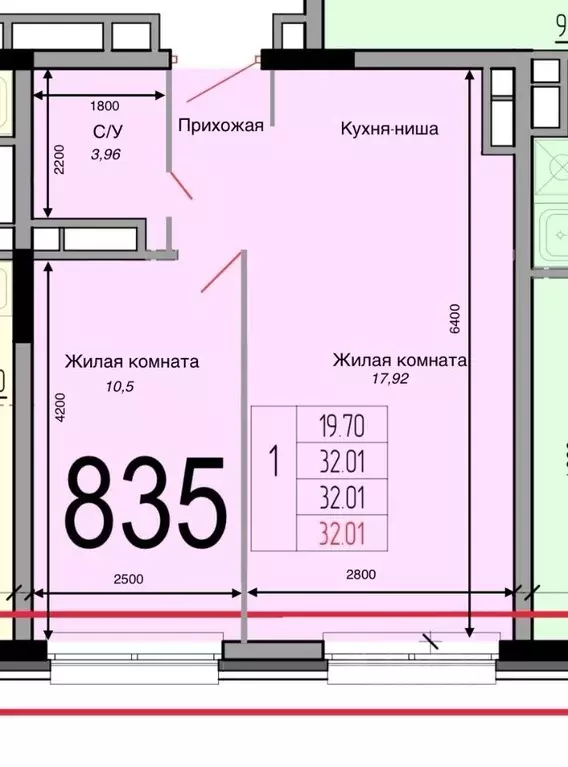 1-к кв. Москва Май Приорити Басманный жилой комплекс (32.01 м) - Фото 0