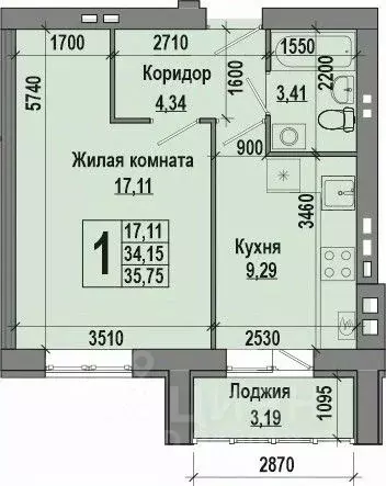 1-к кв. Волгоградская область, Волгоград Долина-2 жилрайон,  (35.75 м) - Фото 0