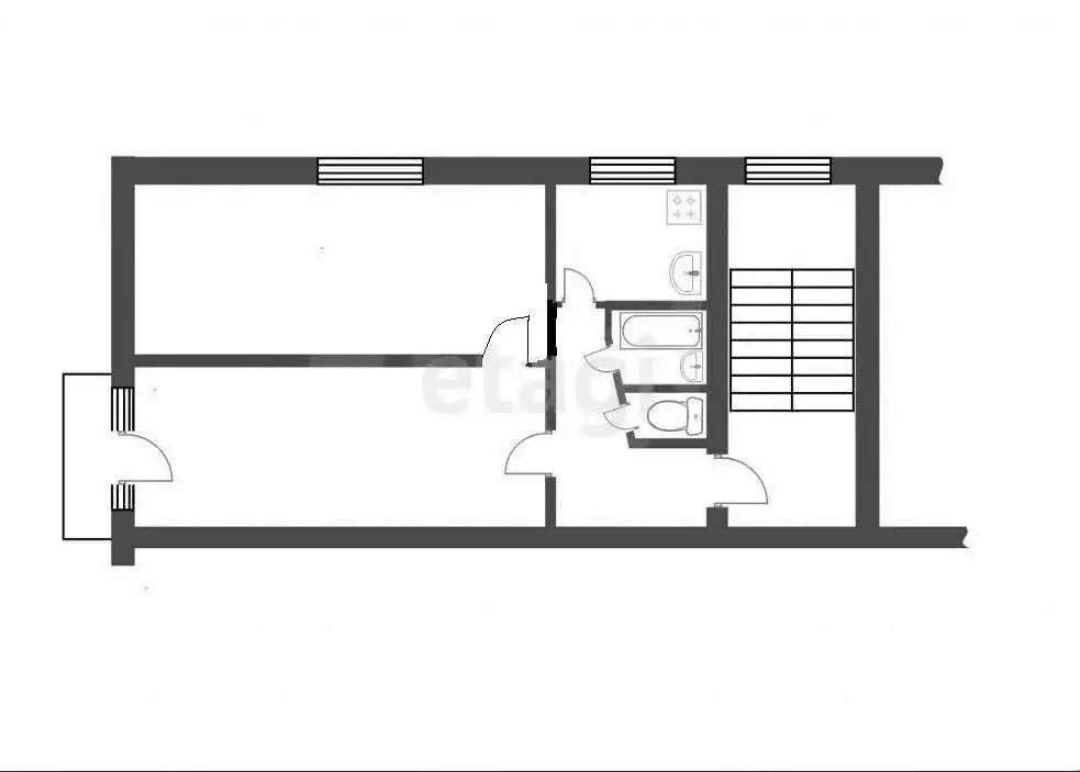 2-комнатная квартира: Чебаркуль, улица Крылова, 8А (40.9 м) - Фото 0
