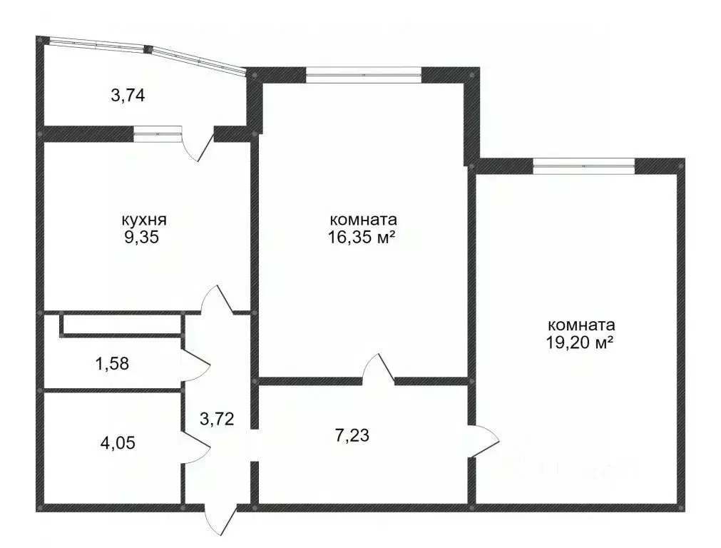 2-к кв. Тюменская область, Тюмень ул. Николая Семенова, 27к3 (62.4 м) - Фото 2