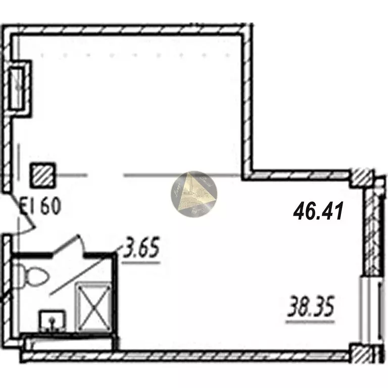 Квартира-студия: Санкт-Петербург, Измайловский бульвар, 1к2 (46.41 м) - Фото 0