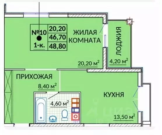 1-к кв. Крым, Судак ул. Инициативных, 80 (48.8 м) - Фото 1