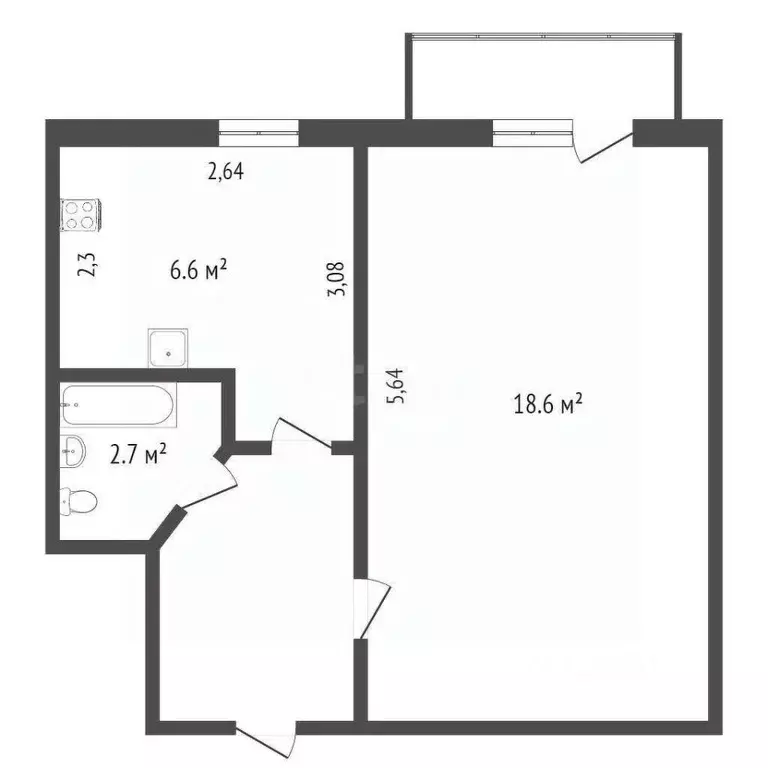 1-к кв. Севастополь ул. Надежды Краевой, 16А (30.0 м) - Фото 0