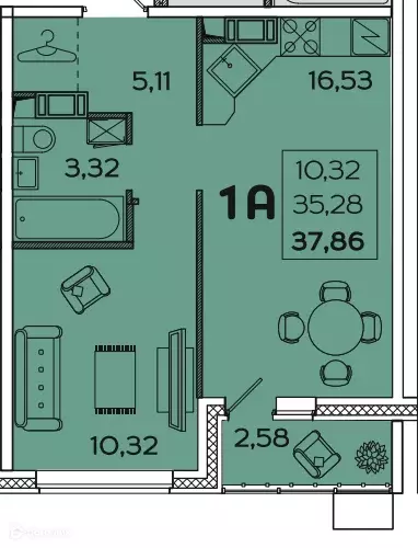 Продаётся 1-к квартира, 37.9 м - Фото 1