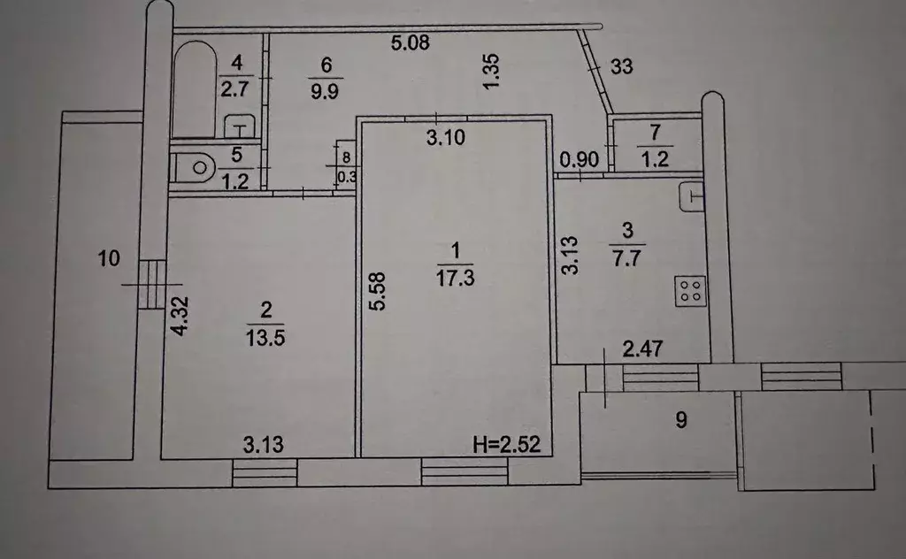 2-к кв. Московская область, Кашира ул. Металлургов, 9 (66.0 м) - Фото 0