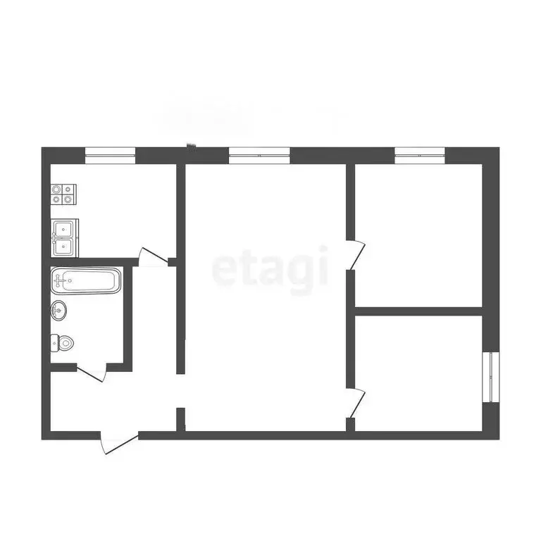2-комнатная квартира: Тула, Оружейная улица, 50 (43.6 м) - Фото 0