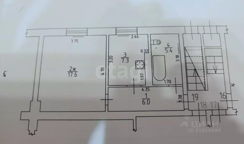1-к кв. Калининградская область, Нестеров Ленинградская ул., 8 (36.3 ... - Фото 2