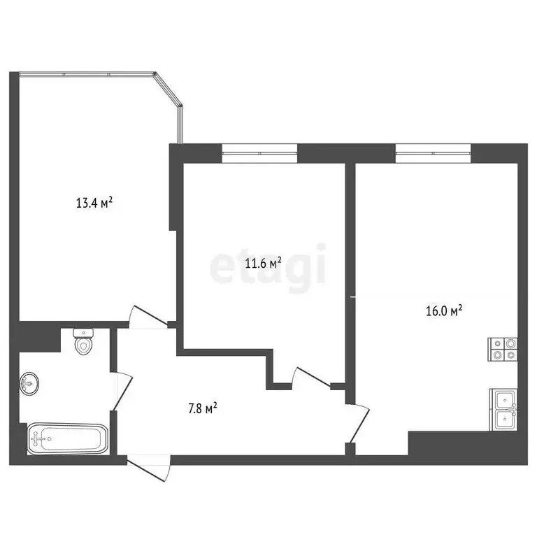 2-комнатная квартира: Анапа, Анапское шоссе, 30к3 (52.8 м) - Фото 0