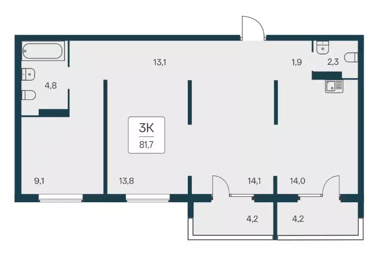 Продаётся 3-к квартира, 80 м - Фото 0