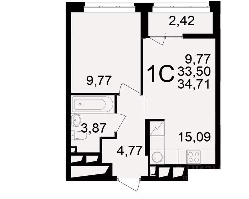 1-к кв. Рязанская область, Рязань ул. Чкалова (33.5 м) - Фото 0