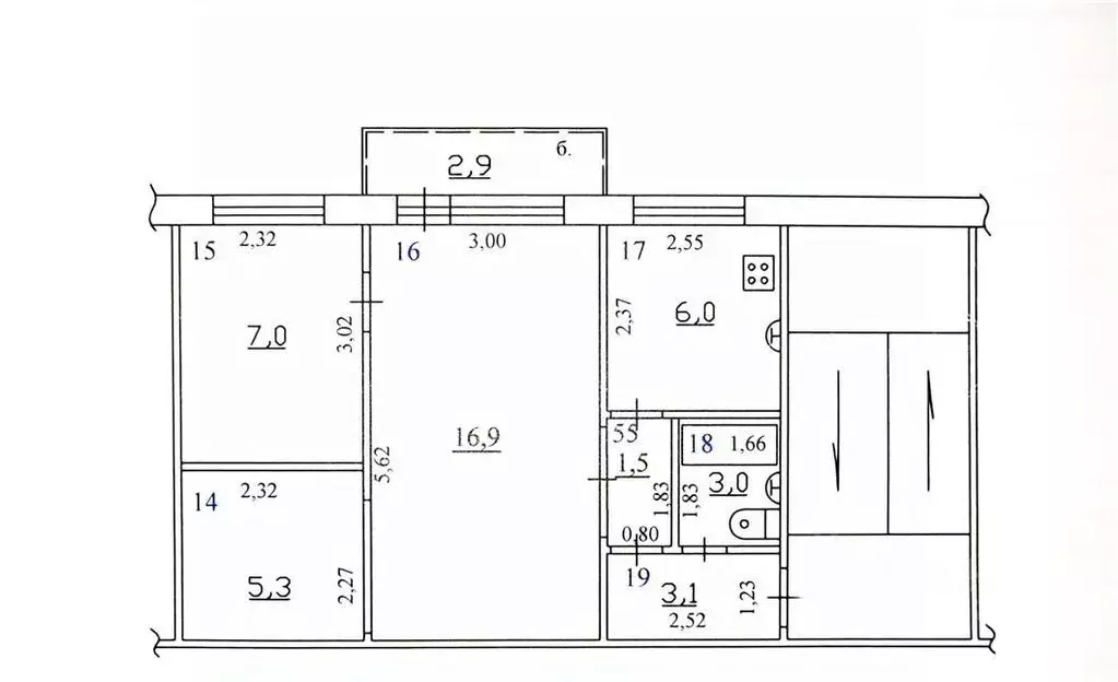 2-к кв. Самарская область, Самара Революционная ул., 140 (43.0 м) - Фото 1